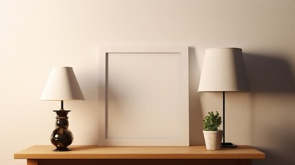 Blank white Thin Poster Frame mock up