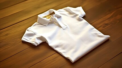 Blank white Folded Polo T-Shirt layed