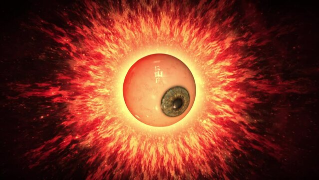 3D Eye Animation. Looped. Background for Halloween, Esoteric Videos, Metaphysical and Spiritual Videos. Can be Used Horizontally and Vertically. 