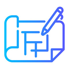 Blueprint Line Gradient Icon