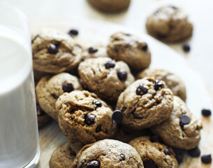 Homemade vegan chocolate chip cookies