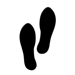 Fototapeta na wymiar Silhouette of human footprints, vector illustration. Shoe sole mold. Foot prints, boots, sneakers. Barefoot icon effect.