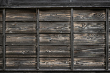 Wall surface of an old Japanese house made of wood