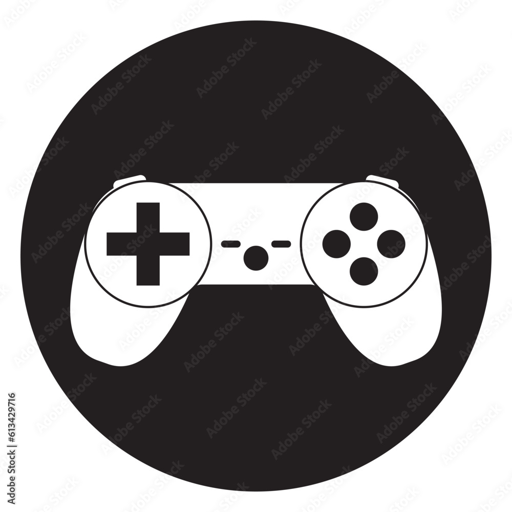 Sticker joystick icon vector