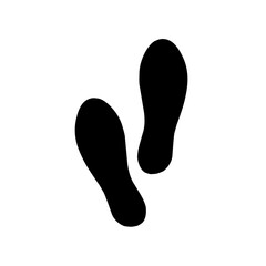 Silhouette of human footprints, vector illustration. Shoe sole mold. Foot prints, boots, sneakers. Barefoot icon effect.
