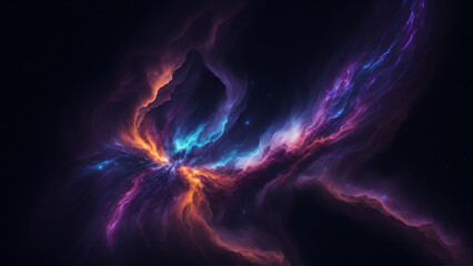 3D illustration of abstract fractal for creative design looks like galaxies.