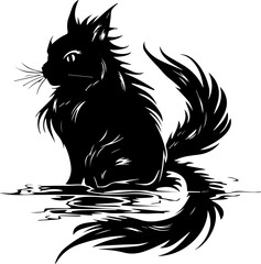 silhuette cat animal images