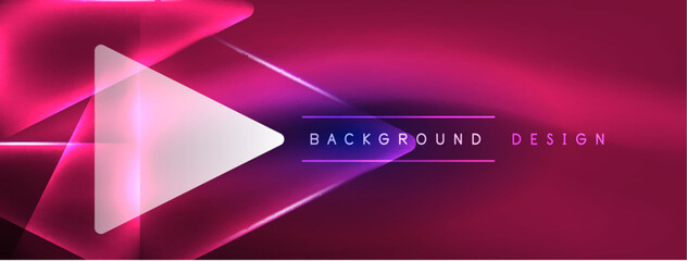 Neon lights hacking geometric background, virtual reality or artificial intelligence concept, cyberpunk geometric template for wallpaper, banner, presentation, background