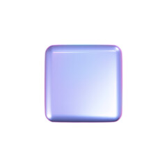 3d holographic cube with iridescent chrome effect isolated on white background. Render holographic metal rotating box with rainbow gradient effect. 3d vector geometric shape