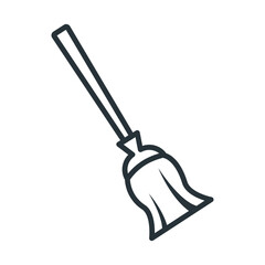 Broom icon vector on trendy design