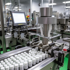 Supplement contract manufacturing, factory modern machinery, Generative AI, 