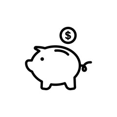 economy piggy bank sign symbol vector
