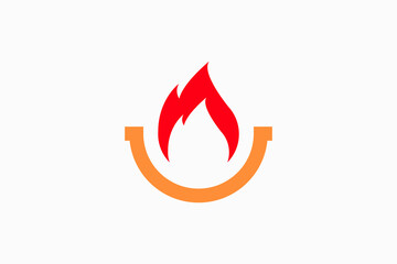 fire and smile Vector Logo Premium