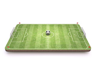 Football Soccer playground with ball Side view 3D © djmilic
