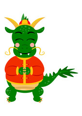 Cute chinese zodiac green dragon