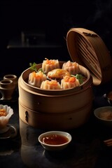 Premium dim sum cuisine displayed on a table