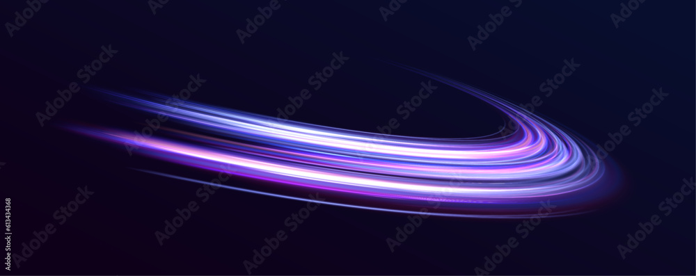 Poster  Neon color glowing lines background, high-speed light trails effect. Big data traffic visualization, dynamic high speed data streaming traffic.