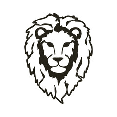 Obraz na płótnie Canvas Lion head outline illustration vector. Lion head logo icon. Lion head mascot. Lion symbol. Vector illustration