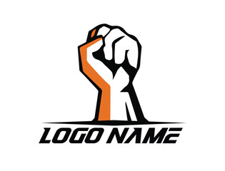 Human hand Up Proletarian Revolution - Vector Illustration Concept in Soviet Union Agitation Style. Fist of revolution. Red background. Design element.