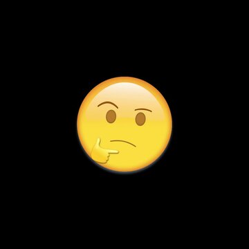 'Thinking' Animated Emoji with transparant alpha background, ready to be used on your footage.