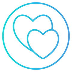 Hearts icon in gradient style, use for website mobile app presentation