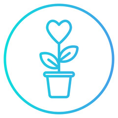 Love plant icon in gradient style, use for website mobile app presentation