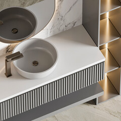 3d render interior furniture bathroom design