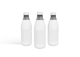 Milk bottle packaging mockup