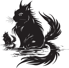 silhuette cat animal images