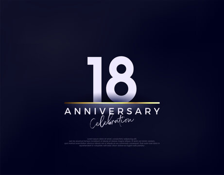 Simple modern and clean 18th anniversary celebration vector. Premium vector background for greeting and celebration.