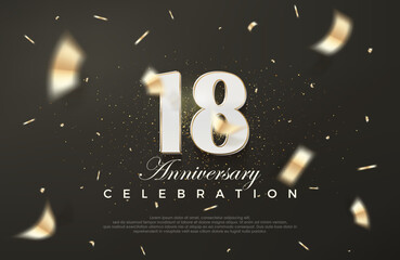 Black background for 18th anniversary celebration. Premium vector background. Premium vector for poster, banner, celebration greeting.