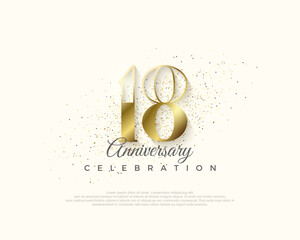 Elegant and luxurious 18th anniversary design. Premium vector for poster, banner, celebration greeting.