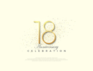 Simple number 18th anniversary. Premium vector number for celebration. Premium vector for poster, banner, celebration greeting.