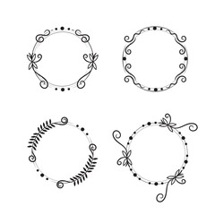 Artistic floral round frame flat design art decoration vector illustration.