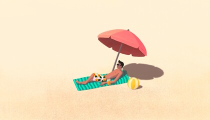Summer time with the sea. Concept idea art of travel.