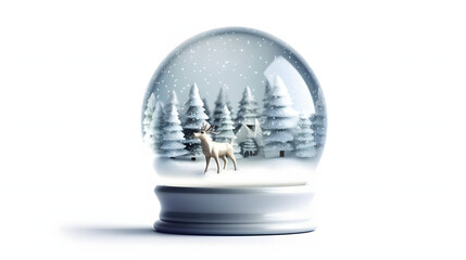Snow globe isolated on white background.