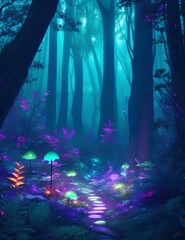 Fototapeta na wymiar Bioluminescent Forest