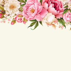Obraz na płótnie Canvas floral background with copy space, generative ai