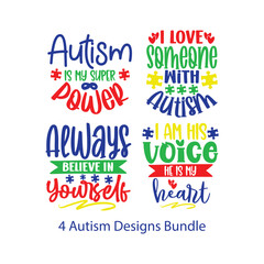 4 Autism Designs Bundle