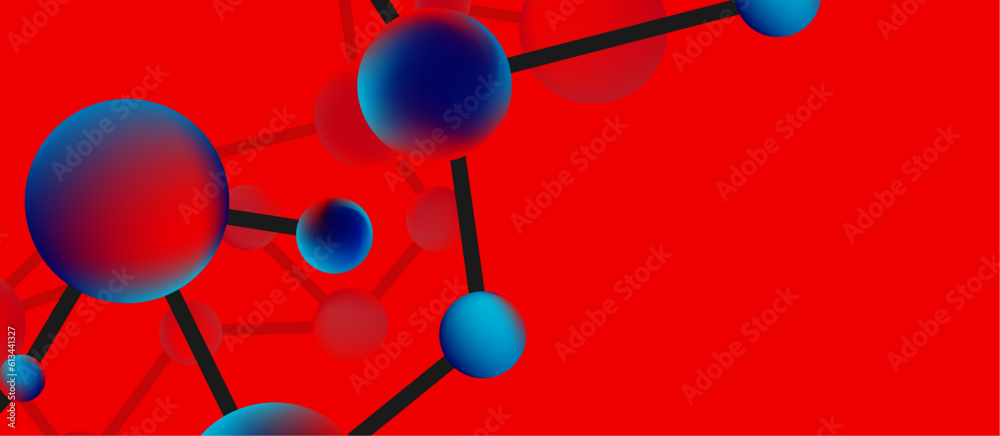 Poster line points connections geometric abstract background