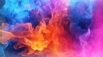 Obraz na płótnie Canvas Explosion of multicolored colors. Colored powder explosion. Abstract closeup dust. AI Generative.