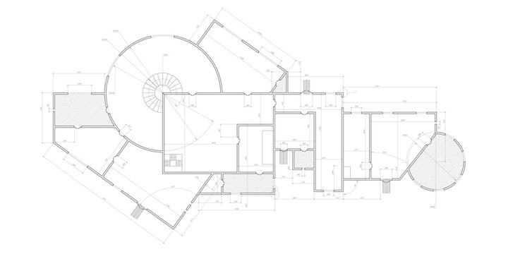 Architectural plan .House plan project .Engineering design .Industrial construction of houses .illustration.