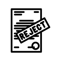employee reject line icon vector. employee reject sign. isolated contour symbol black illustration