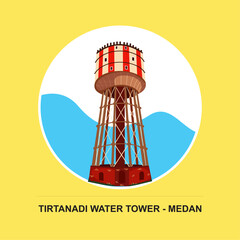 TIRTANADI water tower vector design, one of the most important symbols in Medan