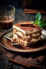 Premium tiramisu cake desert 
