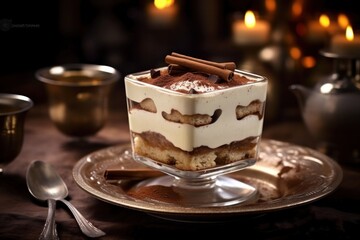 Premium tiramisu cake desert 