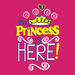 Fototapeta na wymiar Little princess graphic illustration for girls t shirts 