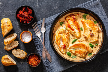 Chicken Cutlets With Sun-Dried Tomato Cream Sauce