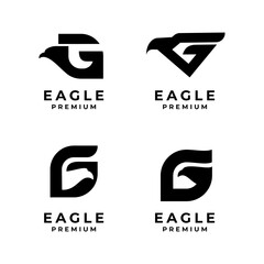 G eagle letter set collection logo icon design illustration template