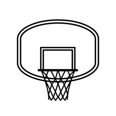 Basketball Hoop Backboard Ring Outline Icon Vector Illustration